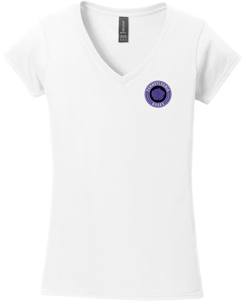 PA Roses Softstyle Ladies Fit V-Neck T-Shirt