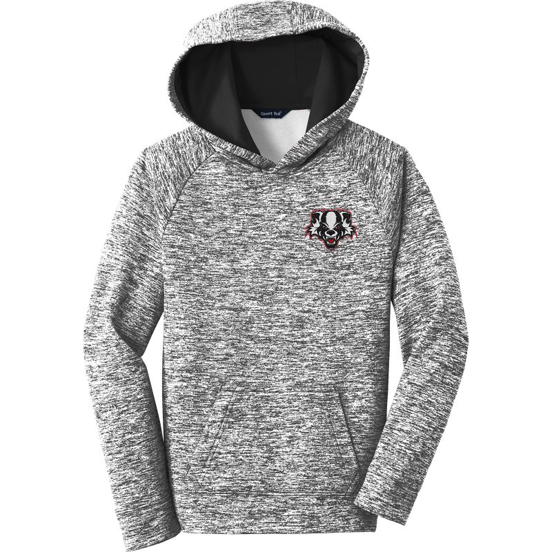 Scary Badgers Youth PosiCharge Electric Heather Fleece Hooded Pullover
